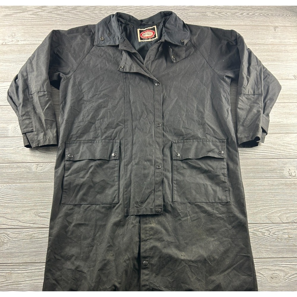 Vtg The Australian Outback Collection Drover Coat Oilskin Duster Trench Medium